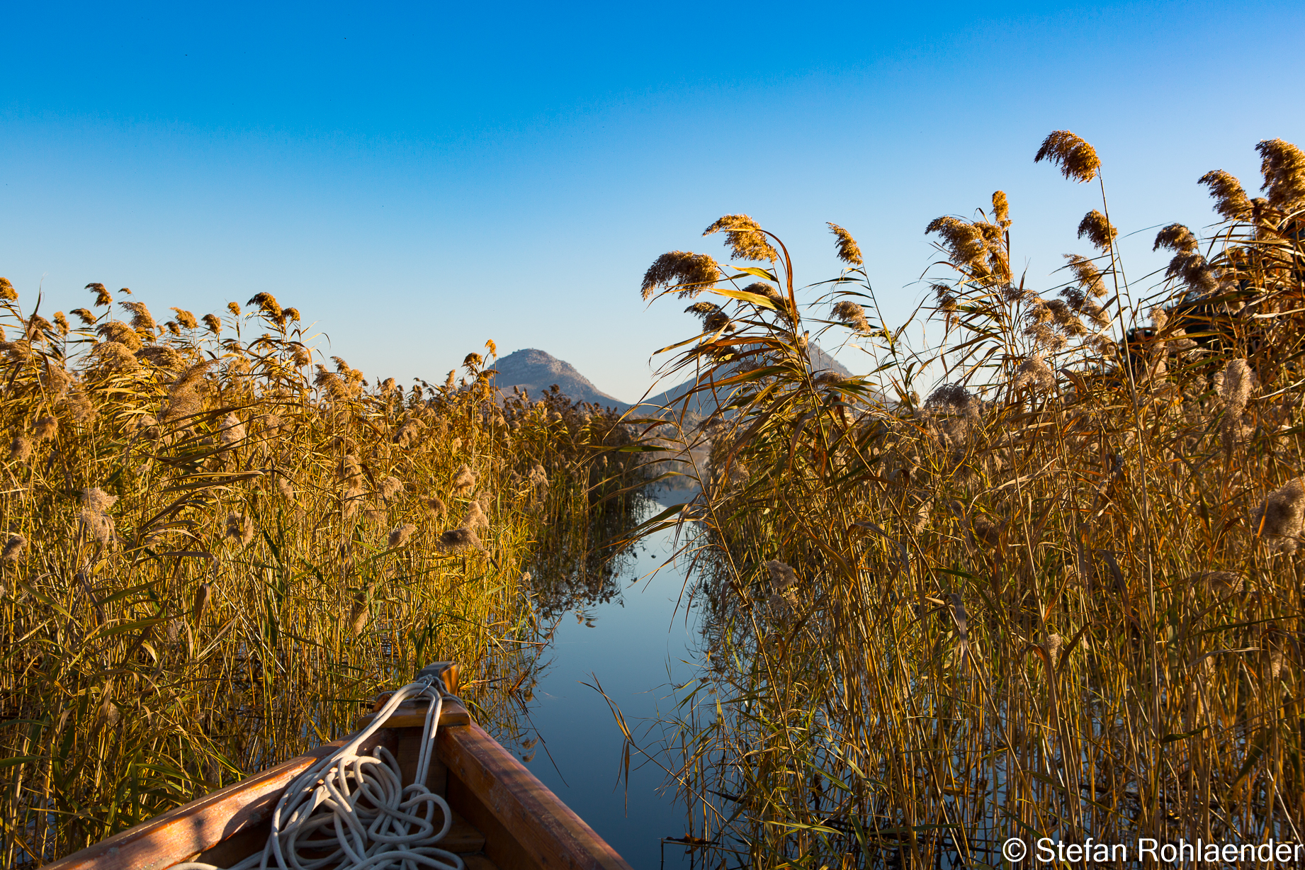 Late afternoon boat ride on Skadar Lake.