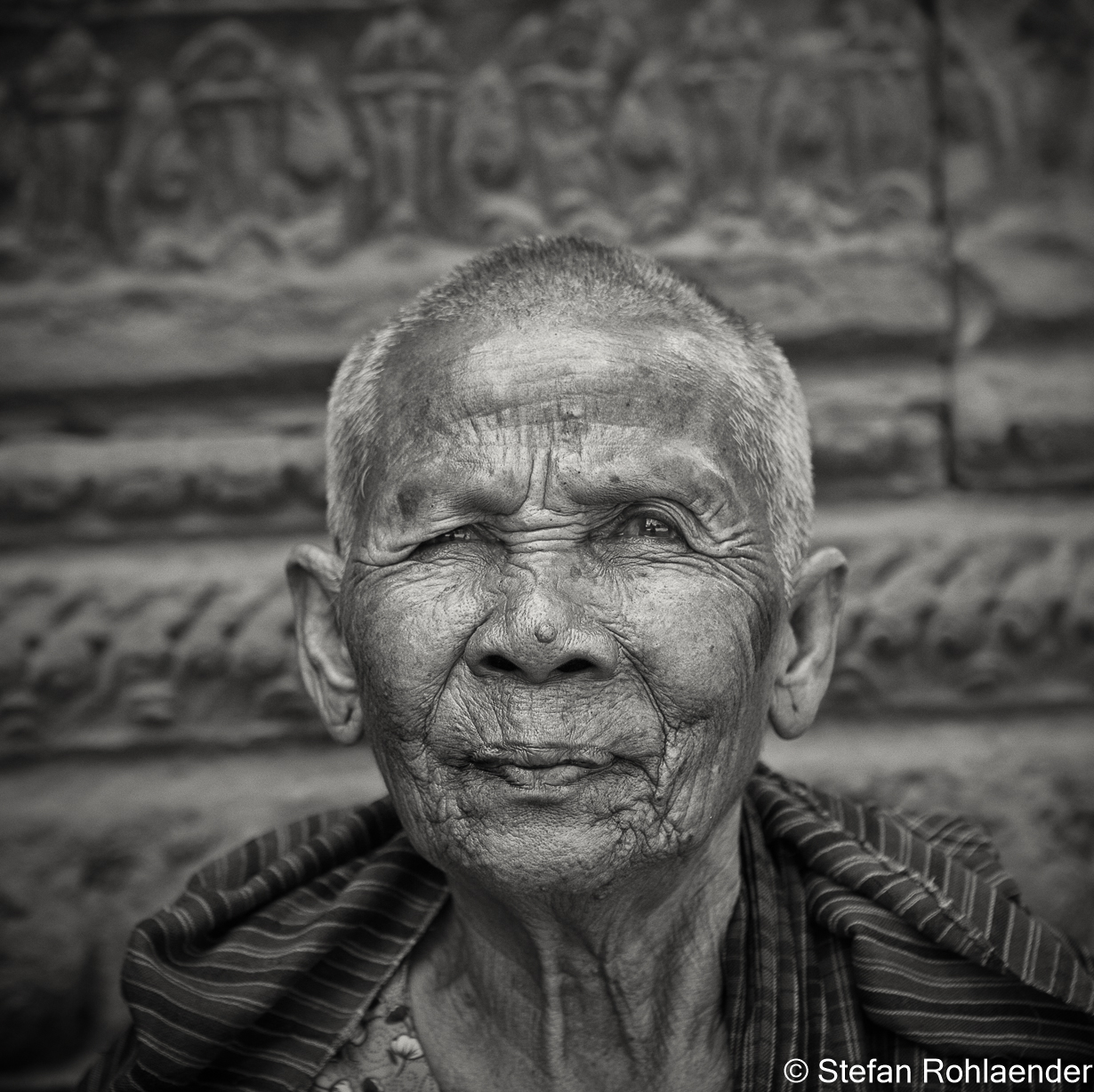 Lady in a temple near Phnom Penh.